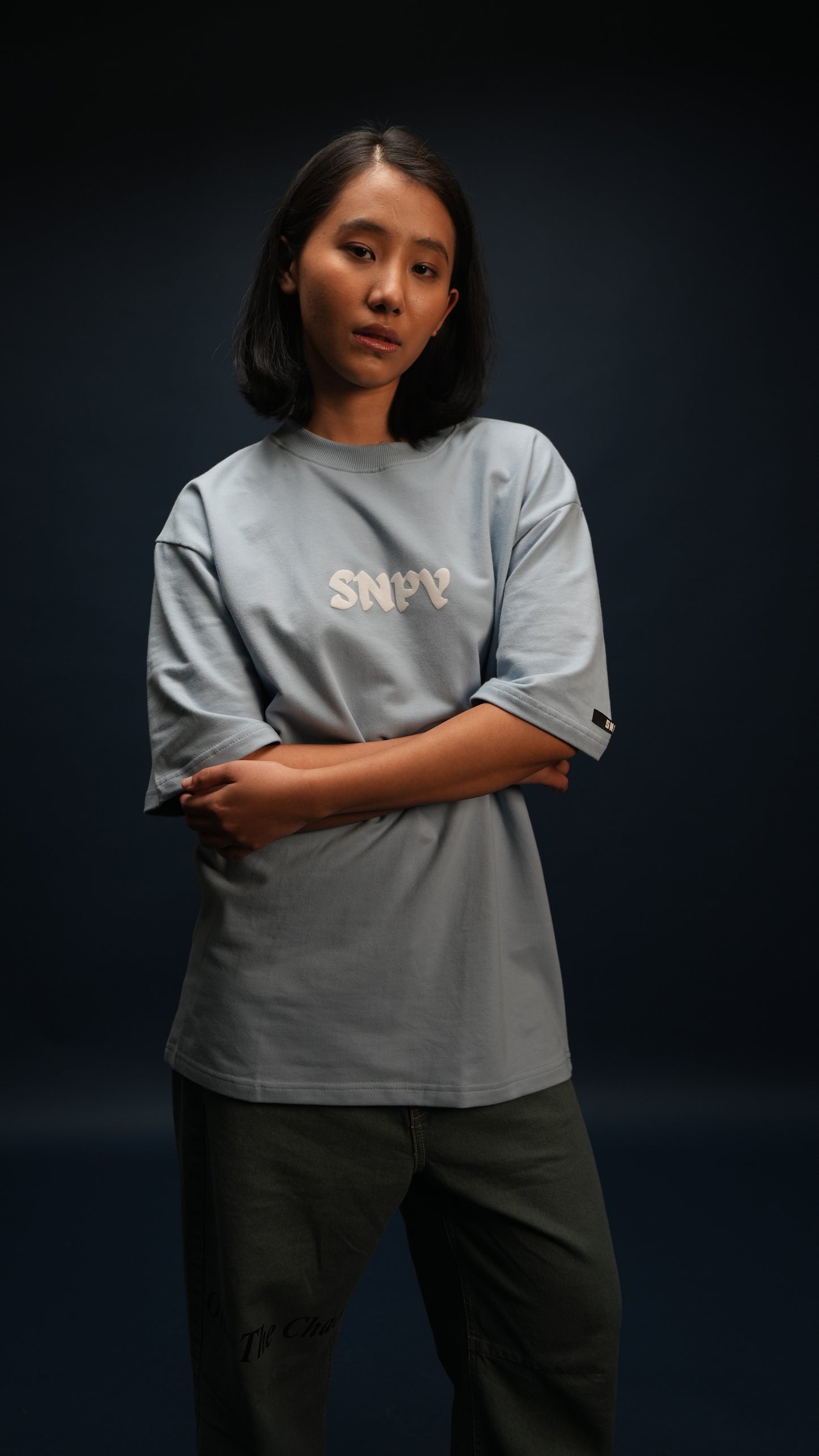 Ice blue basic tee